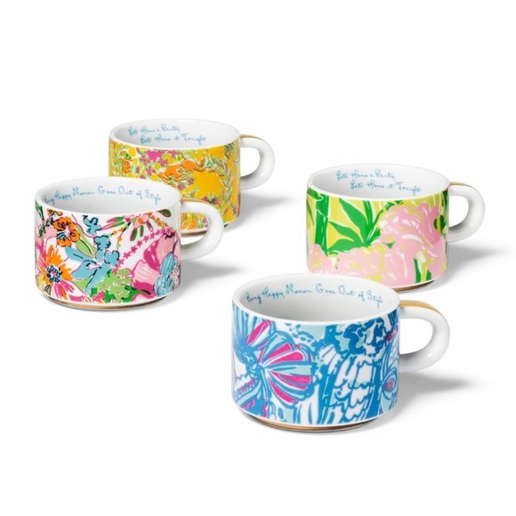 Lilly Pulitzer for Target Espresso Cups nwt original mug stacking set - Picture 8 of 8